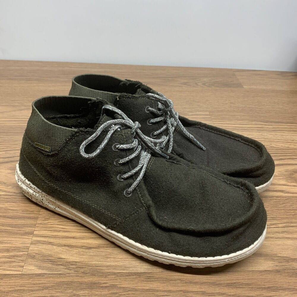 Hey Dude Men's Wayne Lace up Loafers Forest Green Casual Shoes Men's 9